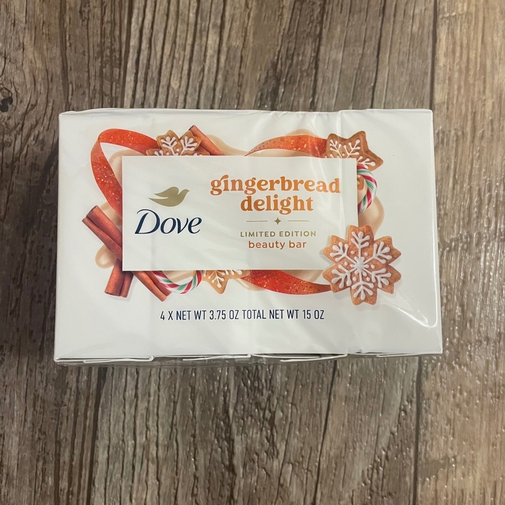 4 Count Dove Gingerbread‎ Delight Limited Ed Beauty Bar Soap  15oz Holiday Treat